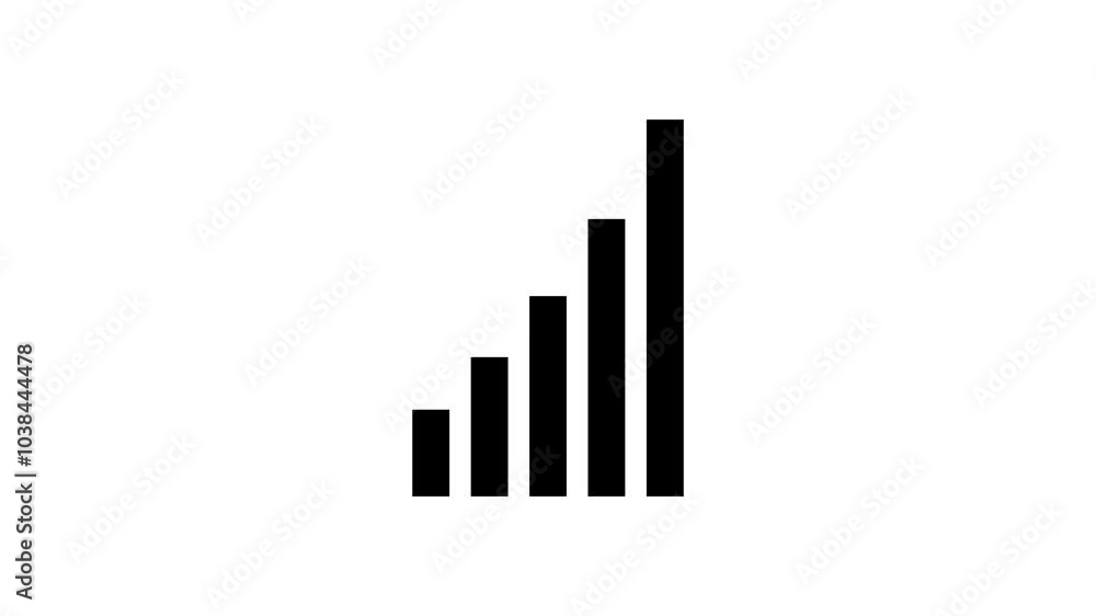 black statistics bars on white background animation video, black statistics bars on white background animation video,