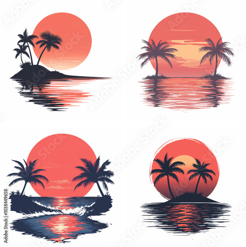 sunset beachside palm trees clipart of beach scene red sunset beach sunset beach California sunset