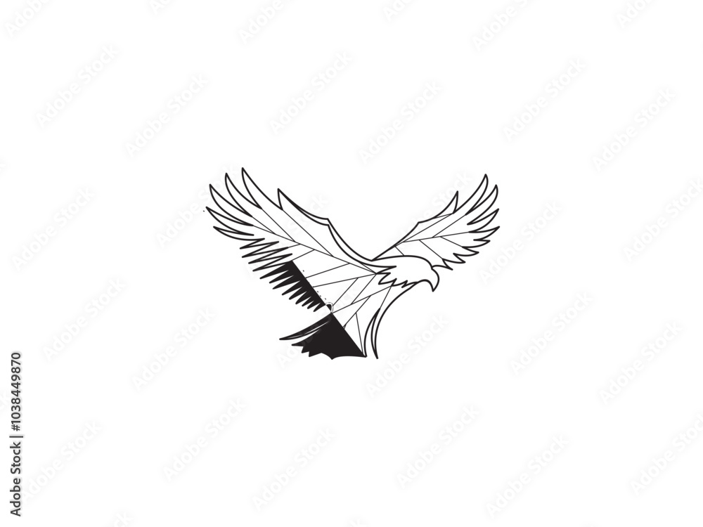 Fototapeta premium geometri eagle logo.
