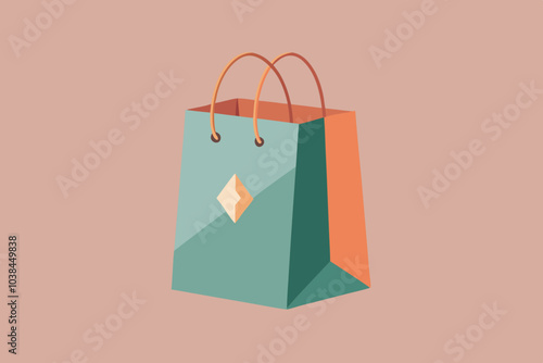  Paper shopping bag vector art illustration