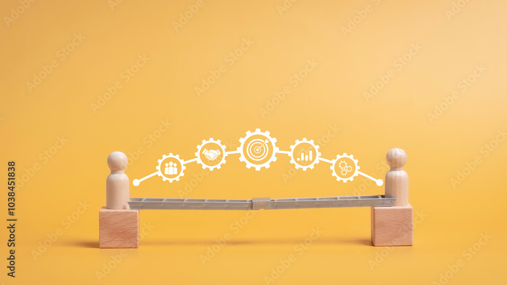 Business collaboration ecosystems and partnerships concept. Business collaboration strategies. The value of network and solution of creating new opportunities. Task relations, team building.