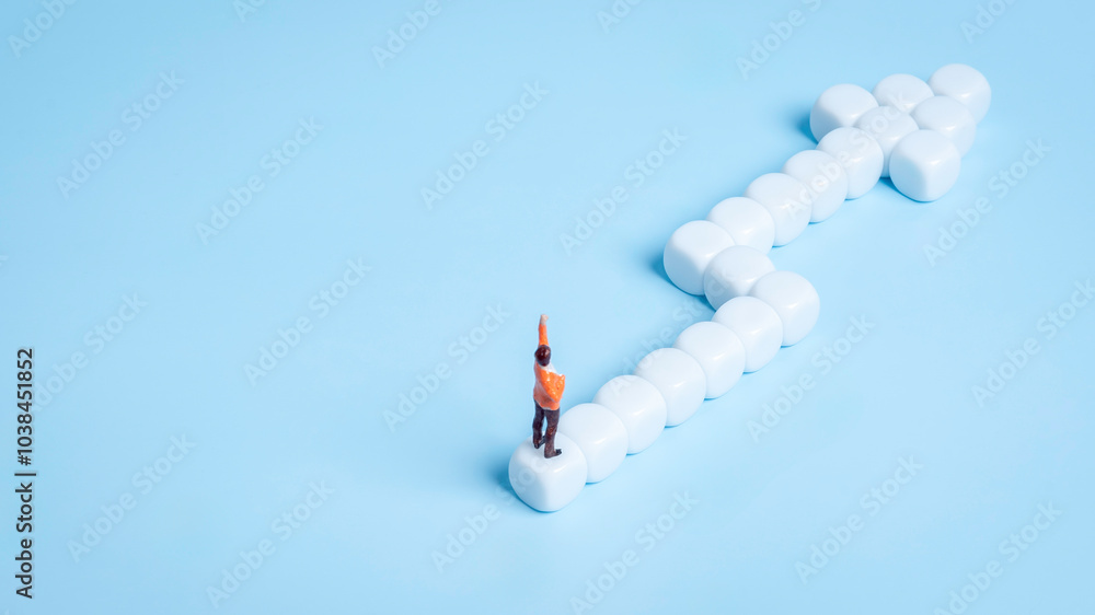 Arrows going up. Growth concept. Businessman going to target. higher for success, self development, The process of successful business development, economy, increasing productivity, performance.