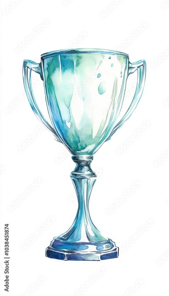 A shimmering trophy cup, elegantly designed with a blue gradient, symbolizing achievement and success in competitions. A shimmering trophy cup, elegantly designed with a blue gradient, symbolizing achievement and success in competitions.