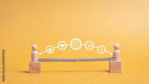 Obraz na płótnie Business collaboration ecosystems and partnerships concept. Business collaboration strategies. The value of network and solution of creating new opportunities. Task relations, team building. w salonie