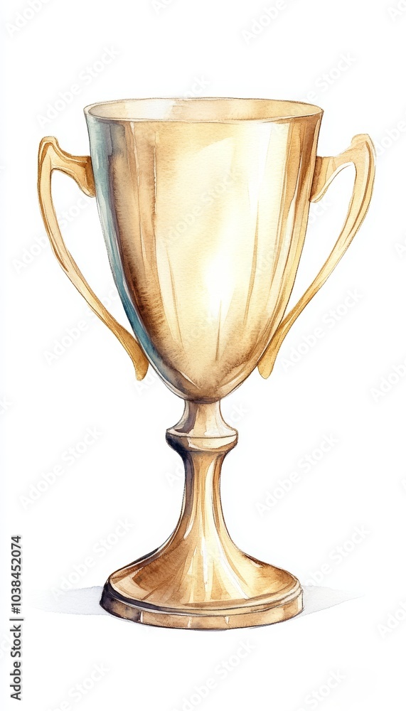 A golden trophy stands tall with ornate handles, symbolizing victory and achievement in competitions and awards. A golden trophy stands tall with ornate handles, symbolizing victory and achievement in competitions and awards.
