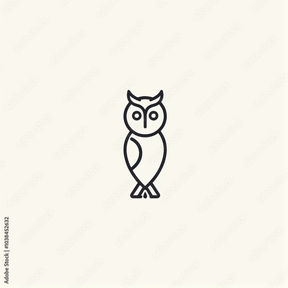 Fototapeta premium Minimalist Owl in Geometric Shapes