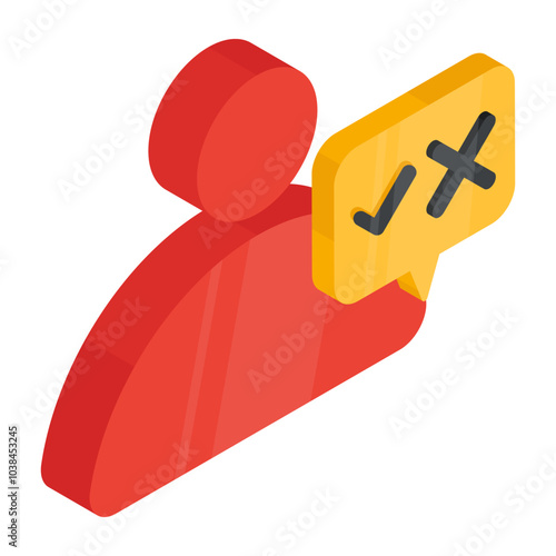 Trendy design icon of verified user 

