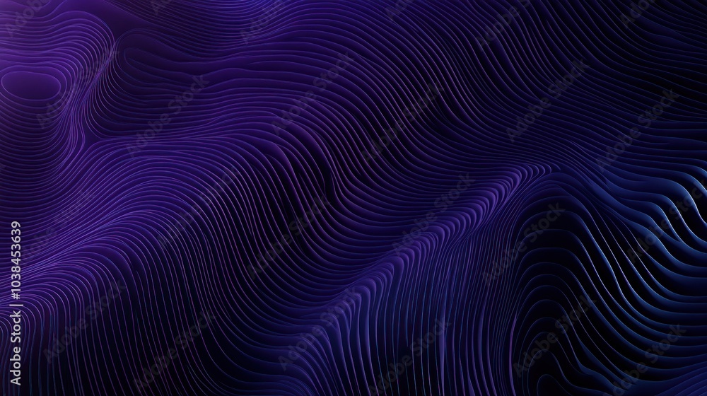 Abstract Wavy Lines in Deep Purple Hues Abstract Wavy Lines in Deep Purple Hues