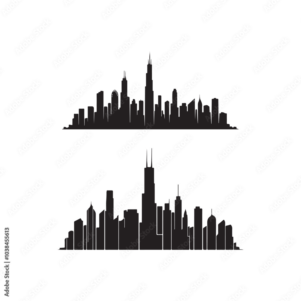Fototapeta premium vector of black City Skyline Silhouette