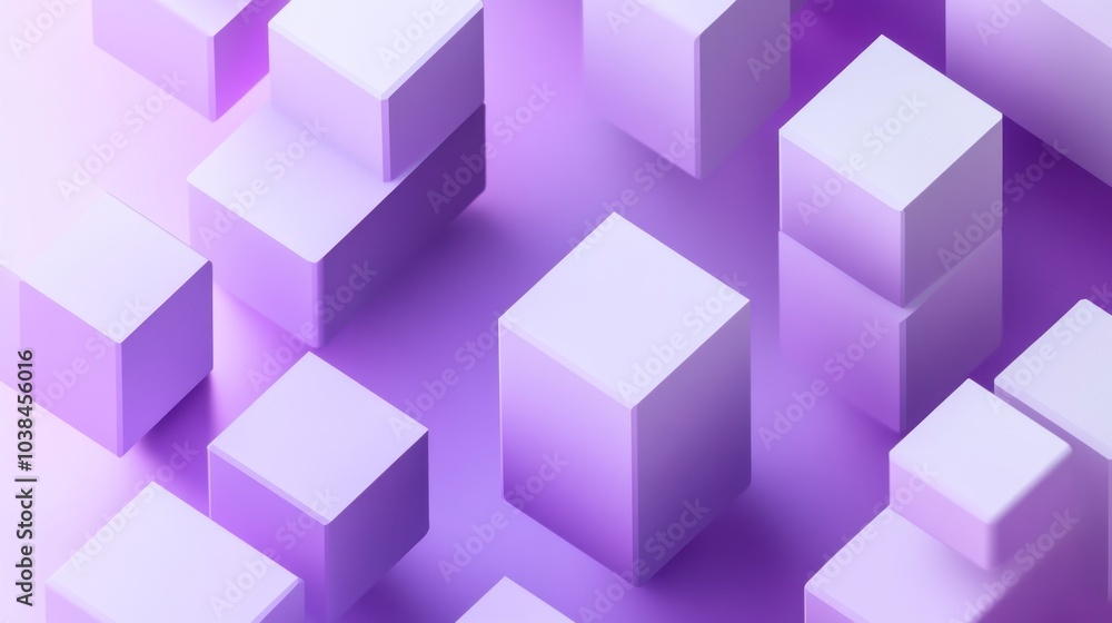 Abstract Purple Cube Arrangement Abstract Purple Cube Arrangement
