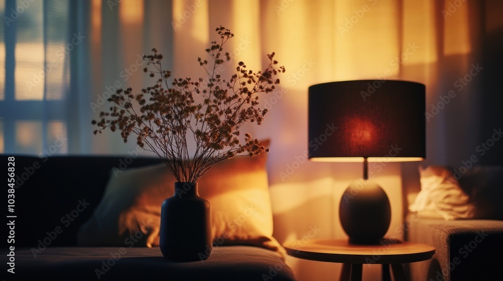 Fototapeta premium Cozy Interior with Warm Lighting