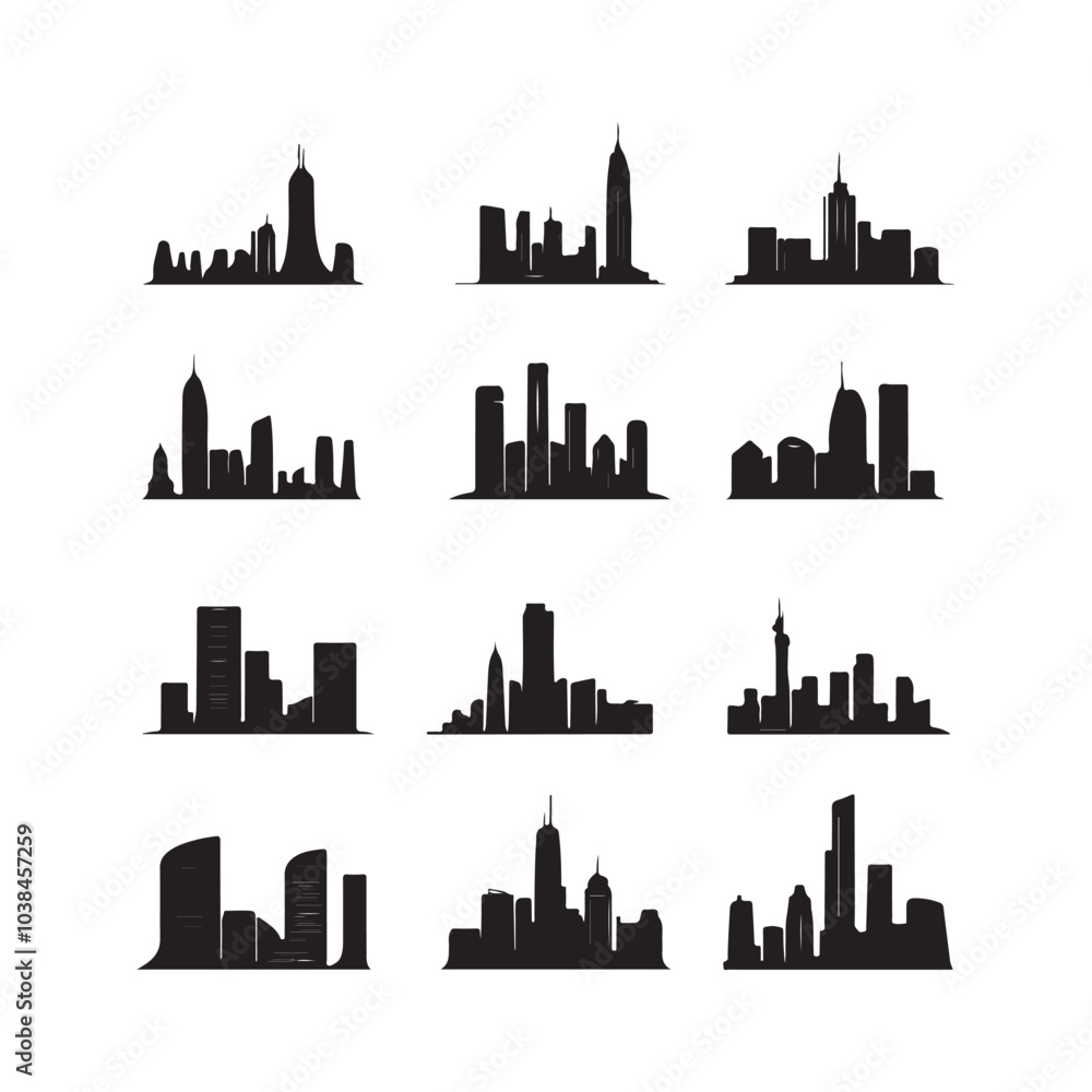 Fototapeta premium vector of black City Skyline Silhouette