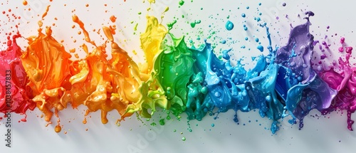 Wallpaper Mural Vibrant Color Drops in Spectacular Rainbow Display Torontodigital.ca