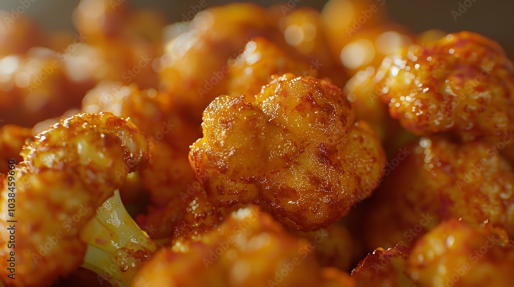 A closeup of a handful of fast food cauliflower wings A closeup of a handful of fast food cauliflower wings
