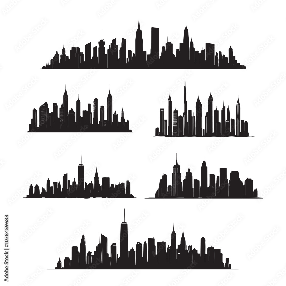 Fototapeta premium vector of black City Skyline Silhouette
