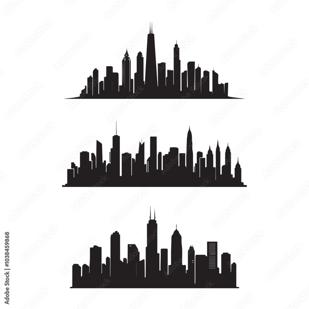 Fototapeta premium vector of black City Skyline Silhouette
