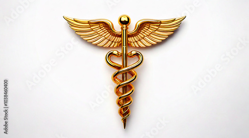 Wallpaper Mural medical sign caduceus. High quality medicine Isolated on White Background.studio shot Torontodigital.ca