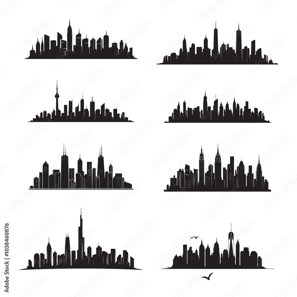 Fototapeta premium vector of black City Skyline Silhouette