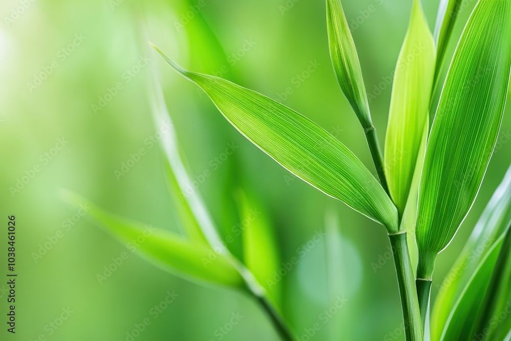 Green bamboo stalks in a close-up view highlighting natural textures Green bamboo stalks in a close-up view highlighting natural textures