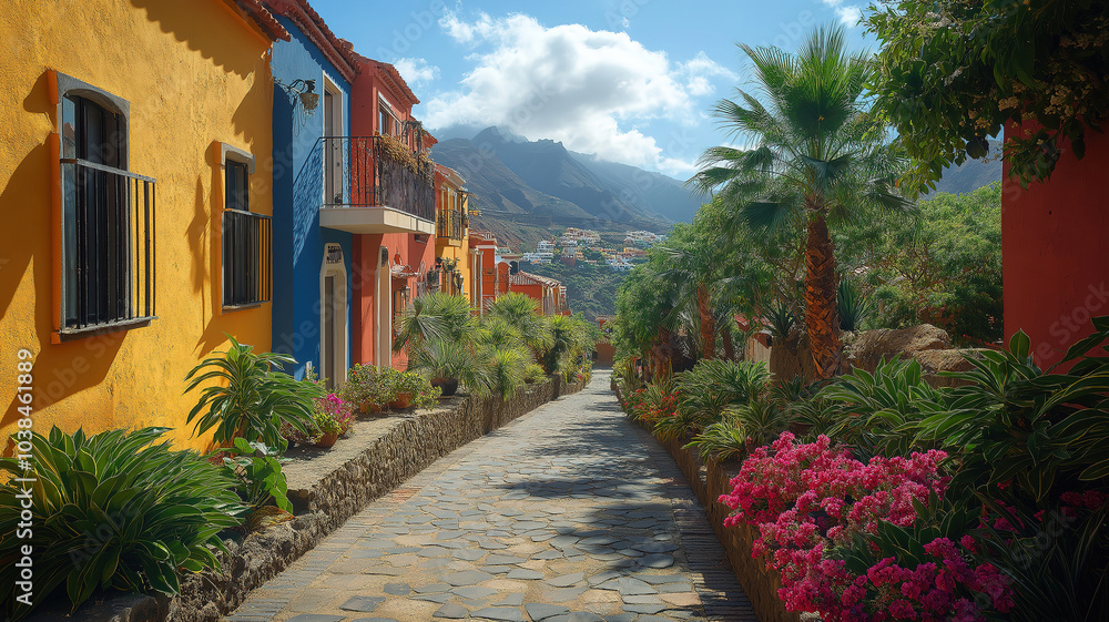 Fototapeta premium December in Gran Canaria featuring mild temperatures and festive celebrations on the island