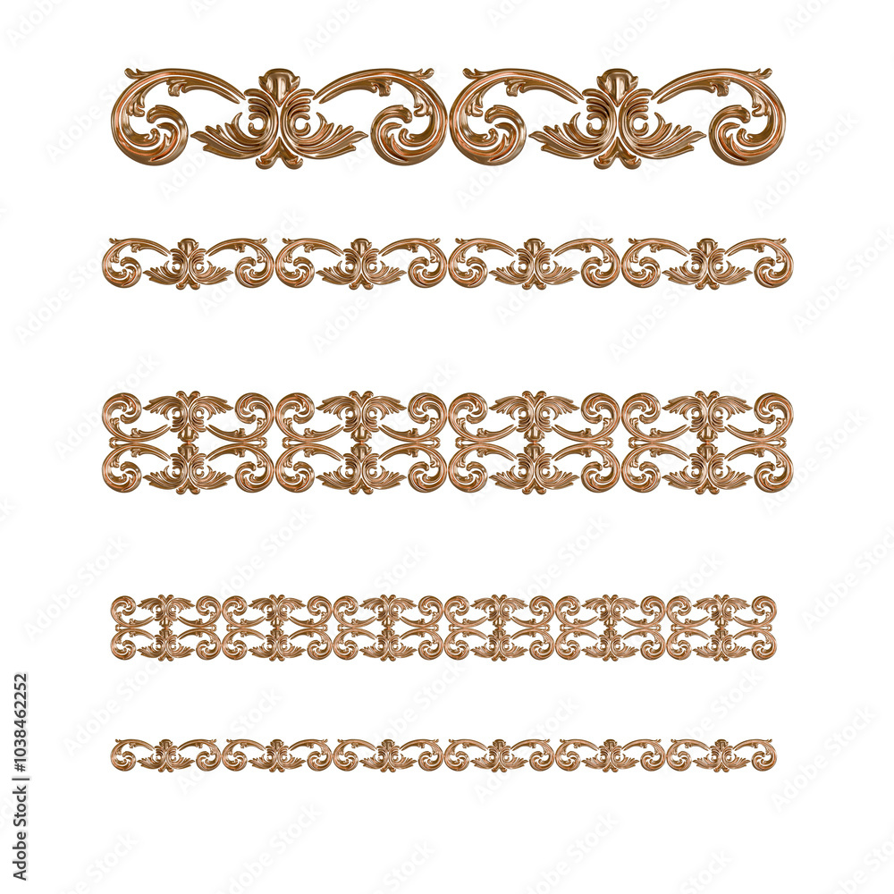 Fototapeta premium Gold Rococo Embellishment – Intricate Decorative Motif