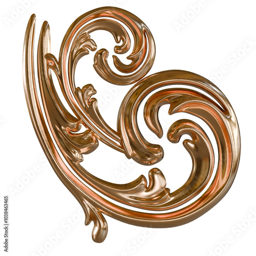 Antique Decorative Scroll – Royal Gold Pattern for Interiors