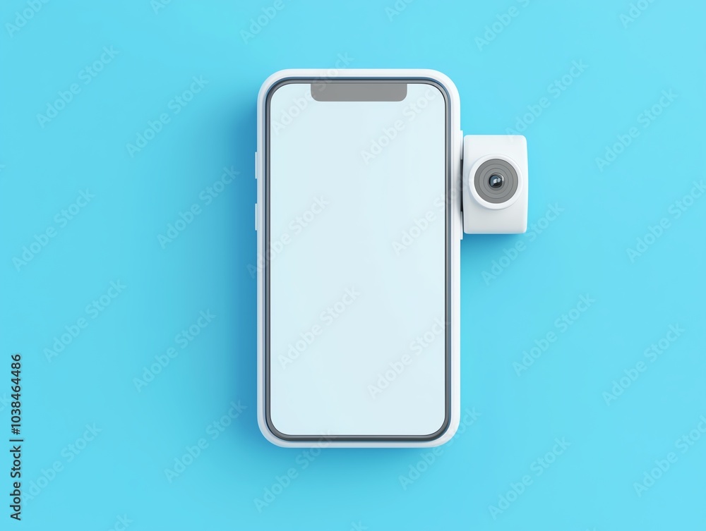 Privacy notification on mobile device, police surveillance alert, 3D illustration Privacy notification on mobile device, police surveillance alert, 3D illustration