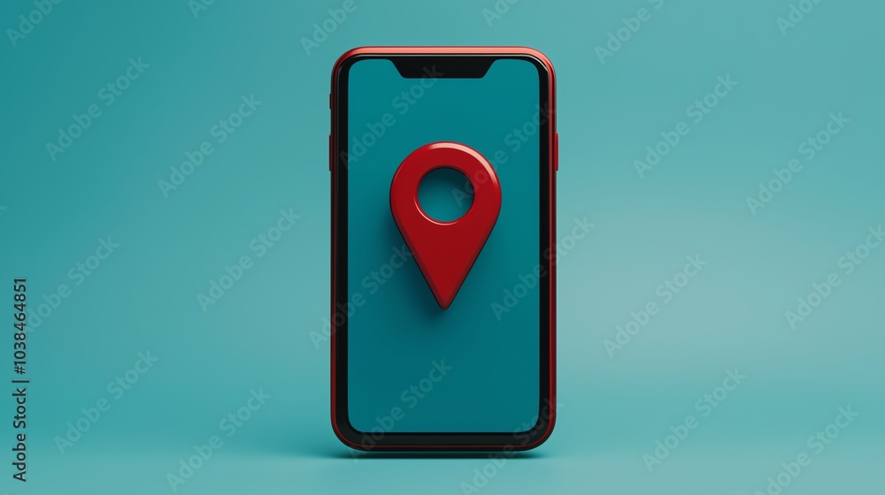 Smart device requesting location permissions, 3D illustration