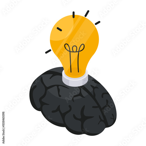 A colored design icon of mind idea

