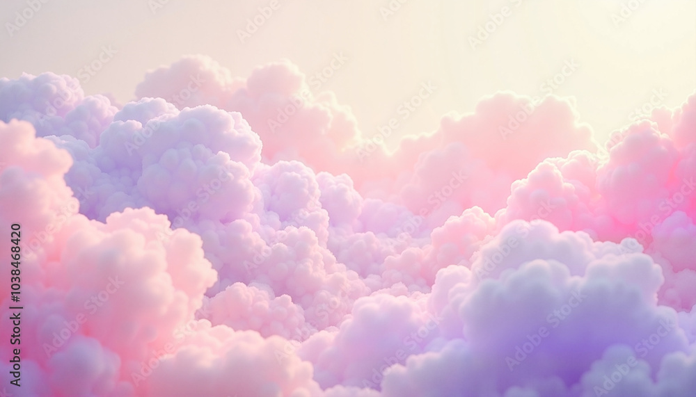 Soft pastel clouds in pink and lavender tones creating a dreamy abstract background Soft pastel clouds in pink and lavender tones creating a dreamy abstract background