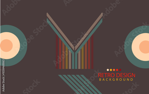 Abstract  geometric retro background with diagonal lines and shapes. Vector illustration