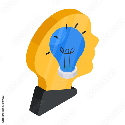 A colored design icon of mind idea

