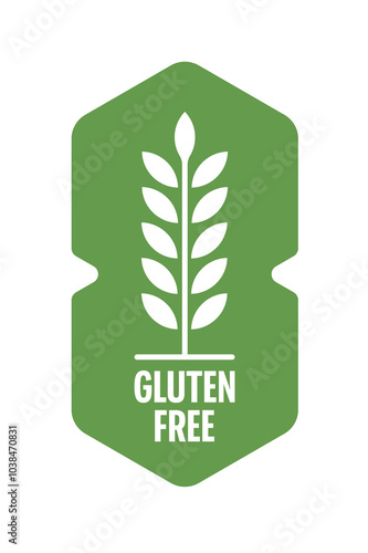 green gluten free concept. gluten free logo. Gluten free concept for the world of food, health, nutrition. virgo symbol and gluten free concept