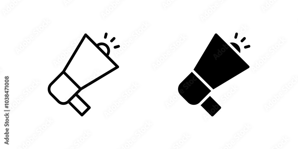 Icon of a megaphone, symbolizing advertising, promotions, and marketing in retail. Icon of a megaphone, symbolizing advertising, promotions, and marketing in retail.