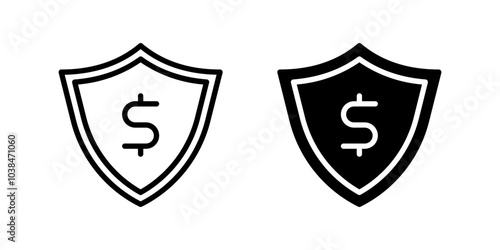 Icon of a shield with dollar signs, symbolizing secure payments and protection.
