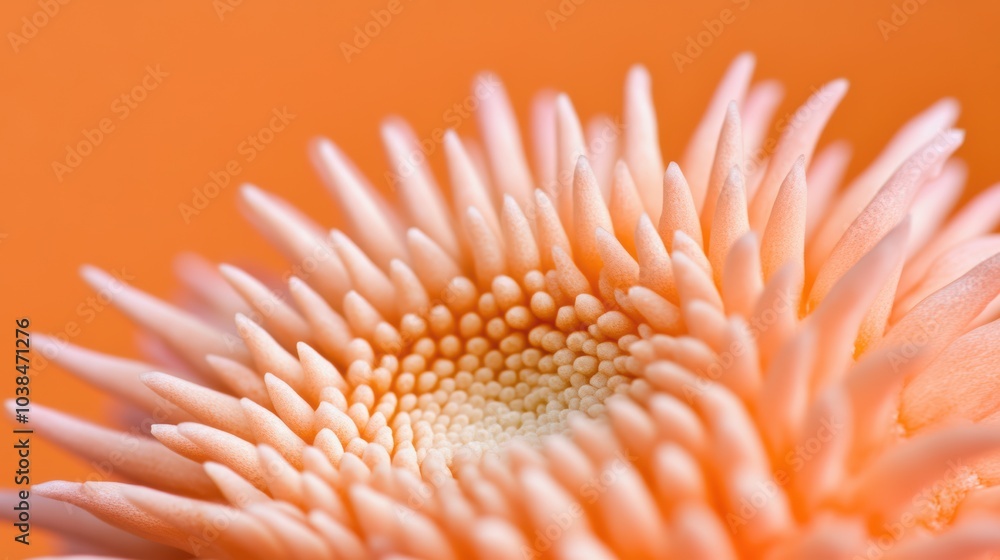 A close-up macro photograph reveals the delicate intricacies of a peach-colored flower's center, showcasing its intricate textures and vibrant hues. A close-up macro photograph reveals the delicate intricacies of a peach-colored flower's center, showcasing its intricate textures and vibrant hues.