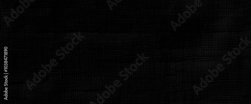 Vector black fabric jute hessian sackcloth canvas woven gauze texture.