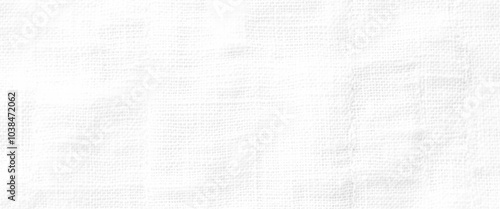 Vector white fabric jute hessian sackcloth canvas woven gauze texture pattern in light white color blank and linen canvas fabric texture background	