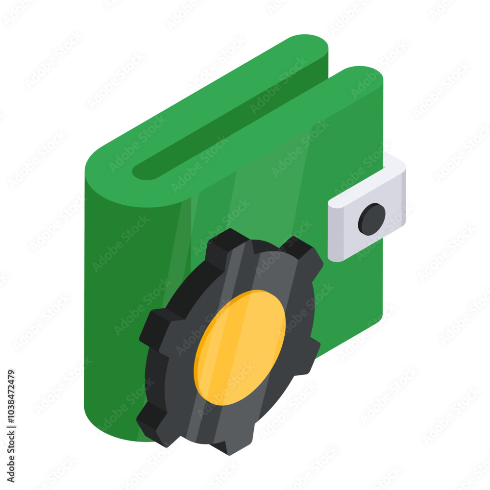A unique design icon of wallet setting
A unique design icon of wallet setting