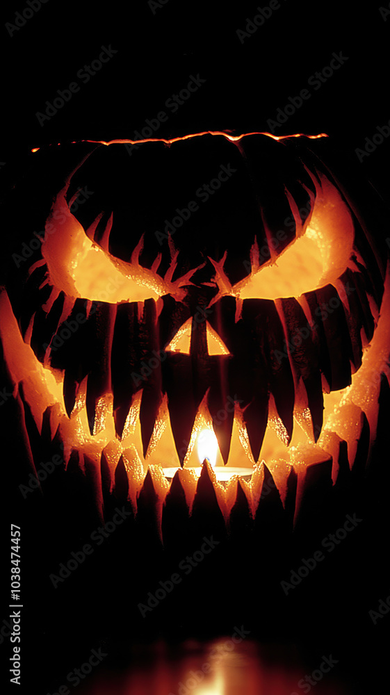 Halloween Pumpkin with Creepy Candlelight Glow Halloween Pumpkin with Creepy Candlelight Glow
