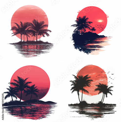 sunset beachside palm trees clipart of beach scene red sunset beach sunset beach California sunset