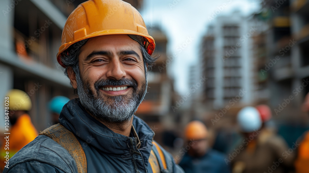 Happy Indian Construction Workers and Engineers in Heat - Low Resolution Image Happy Indian Construction Workers and Engineers in Heat - Low Resolution Image