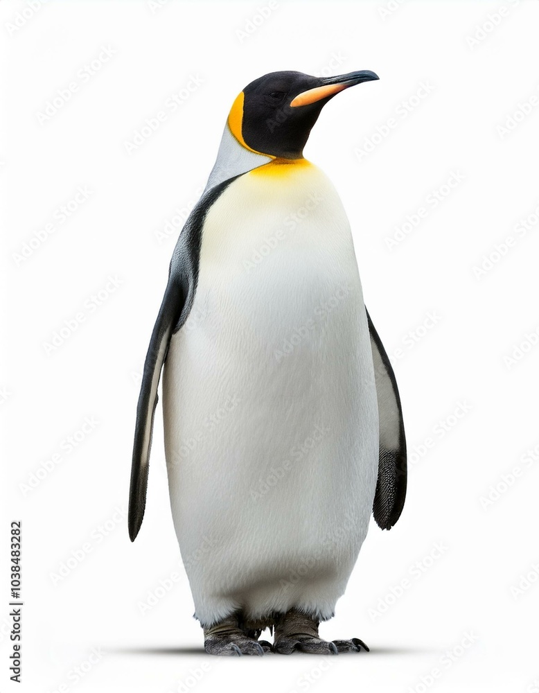 Fototapeta premium コウテイペンギンのポートレート（Emperor Penguin portrait on white background） 