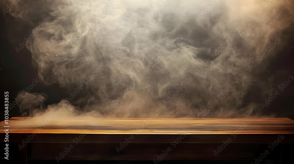Smoke Rising from a Wooden Table Smoke Rising from a Wooden Table