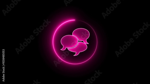 neon speech bubbles, isolated on transparent background, vector illustration.. 4k