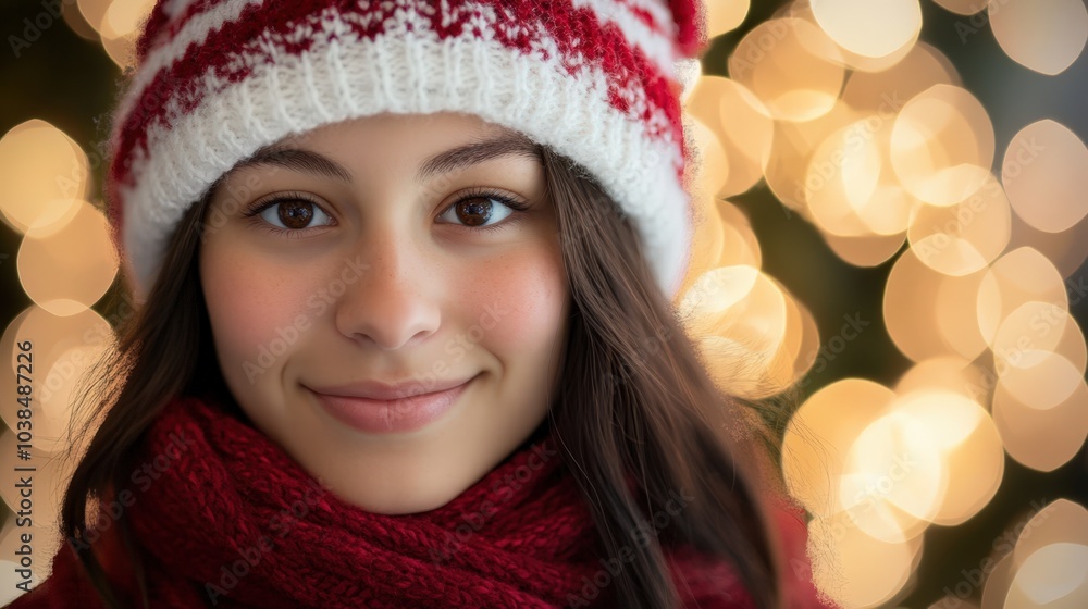 Smiling woman in winter clothing Smiling woman in winter clothing