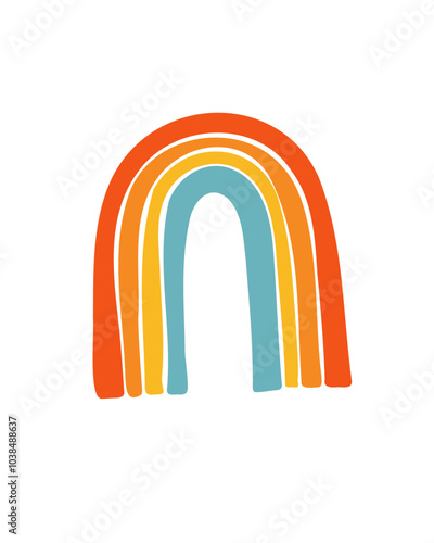 rainbow, vector illustration for nursery room decor