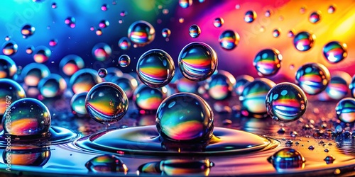 Water Droplets on Glass - Panoramic Abstract Photography