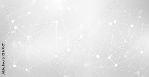 White Network Connection Technology Background. Vector Illustration. Abstract Business Wallpaper. Geometric Banner