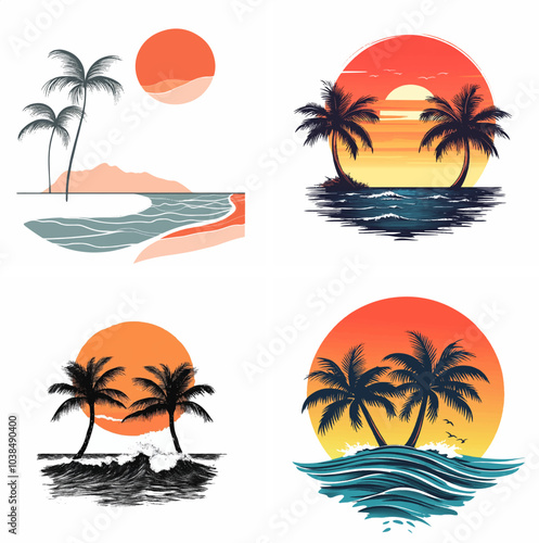 sunset beachside palm trees clipart of beach scene red sunset beach sunset beach California sunset